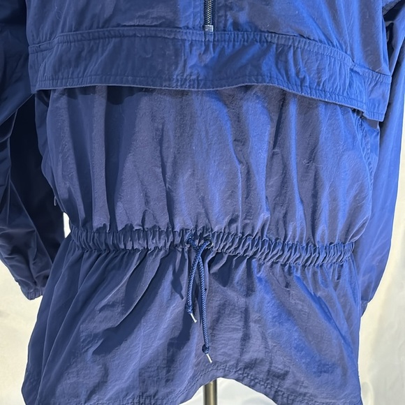 Nike Vintage 90s Anorak Windbreaker Light Jacket w/hood 1/4 zip Navy Blue Size L - Picture 2 of 9